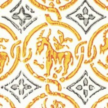 Yellow Stamped Medioevalis Italian Print Paper ~ Rossi Italy